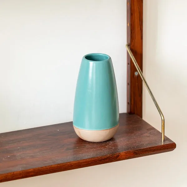 Flowrette Harmony Lagoon vase grès bleu taille S
