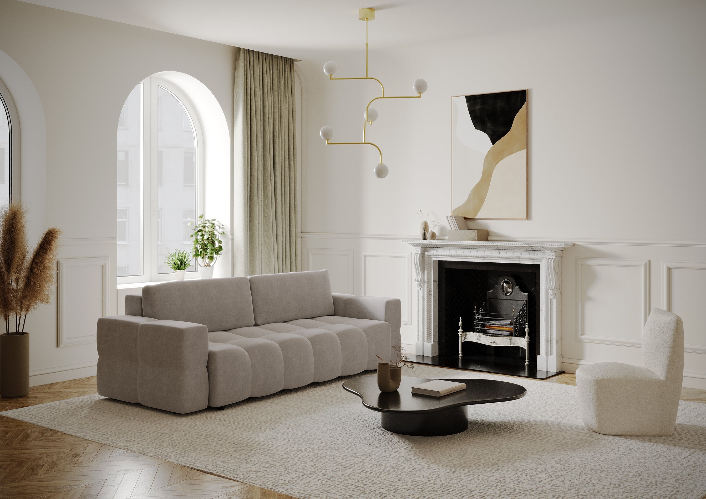 Sia Home Gabriel canapé convertible bleu coffre