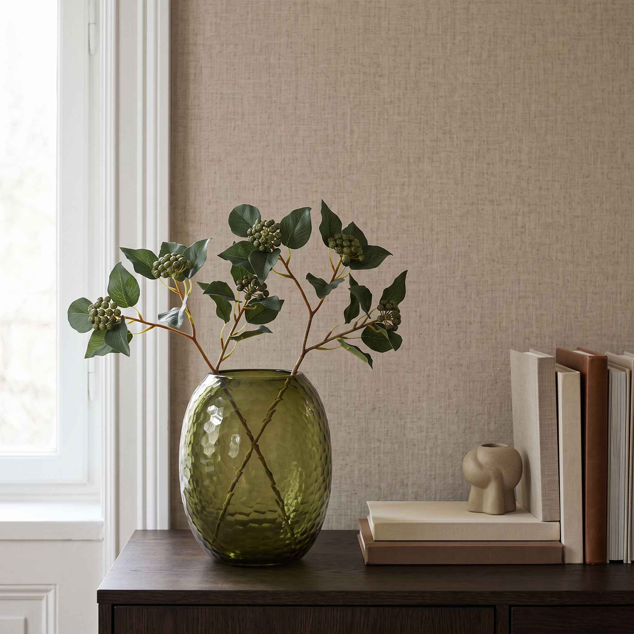 Sia Home Branche Baies Lierre branche 45 cm vert foncé