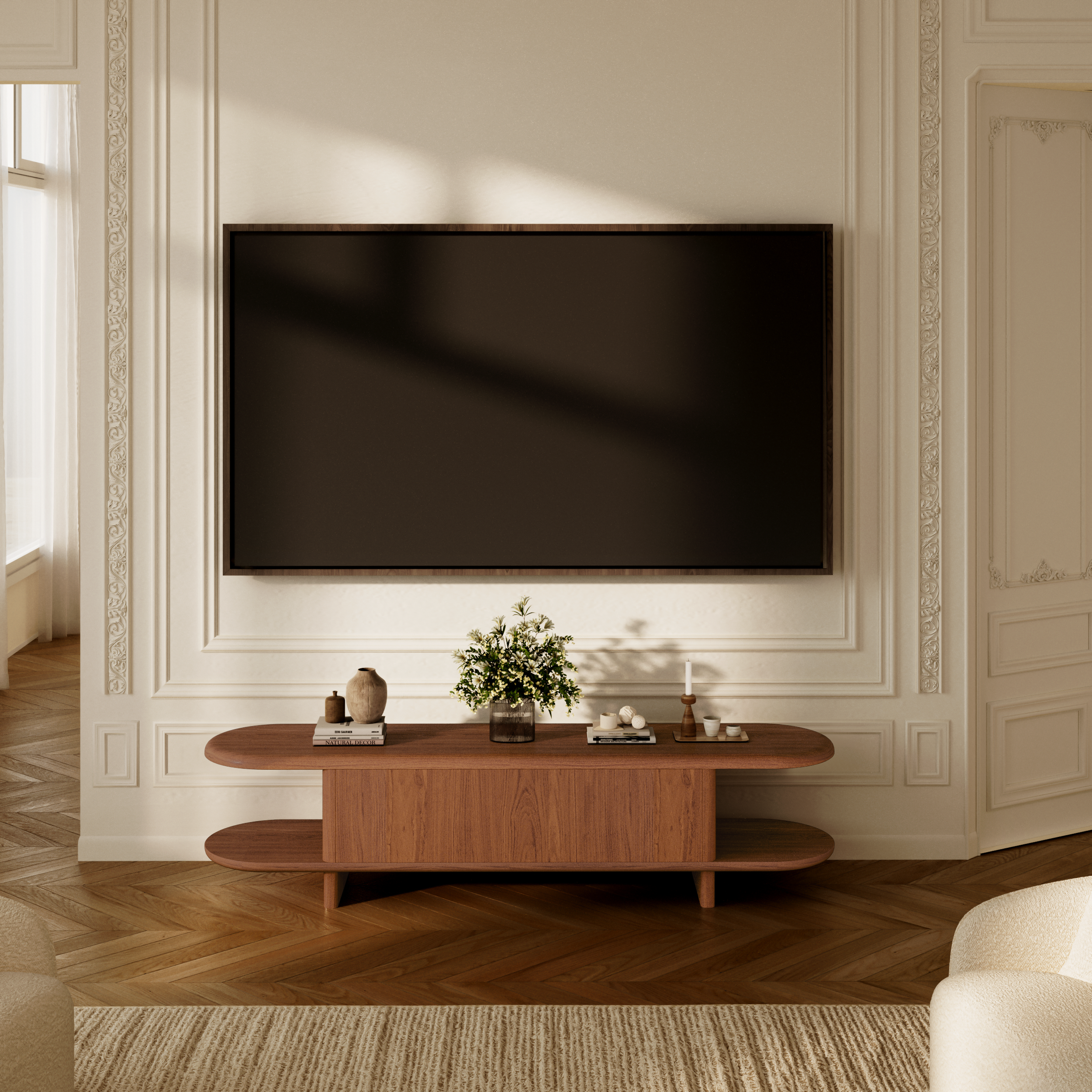Sia Home Boia meuble TV noyer rangement