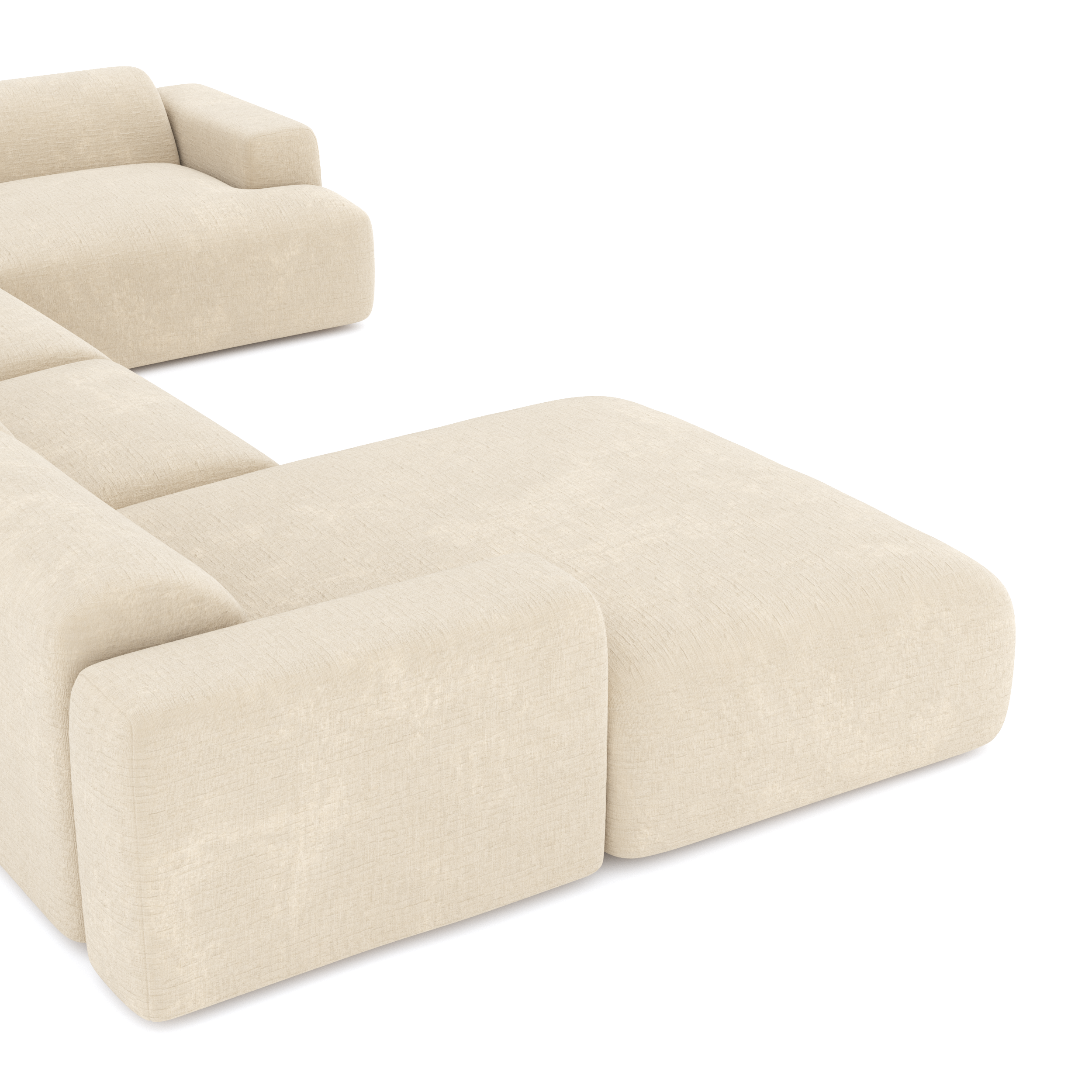 Sia Myra canapé panoramique angle gauche crème tissu