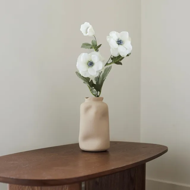Flowrette Anémone blanche fleur artificielle tige x1 naturel