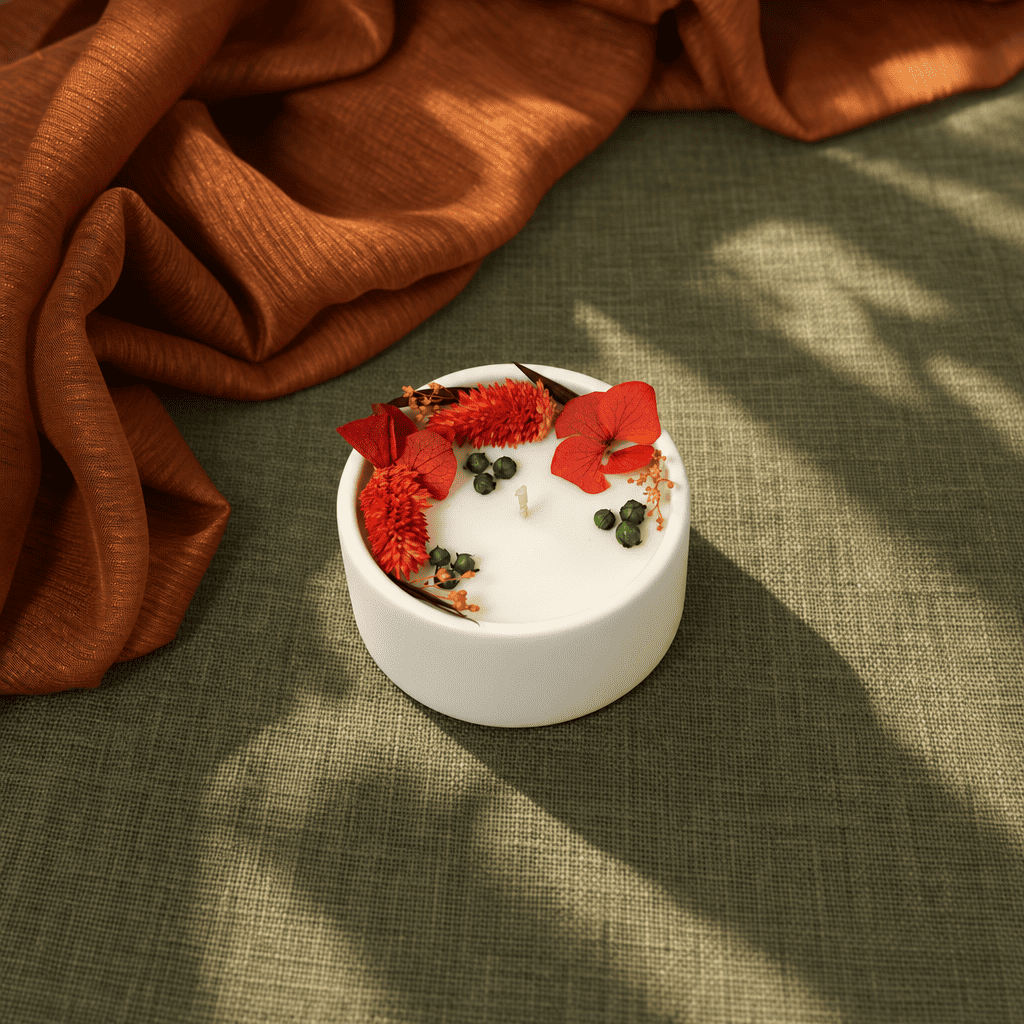 Flowrette Bougies bougie fleurie Noix Miel automne soja