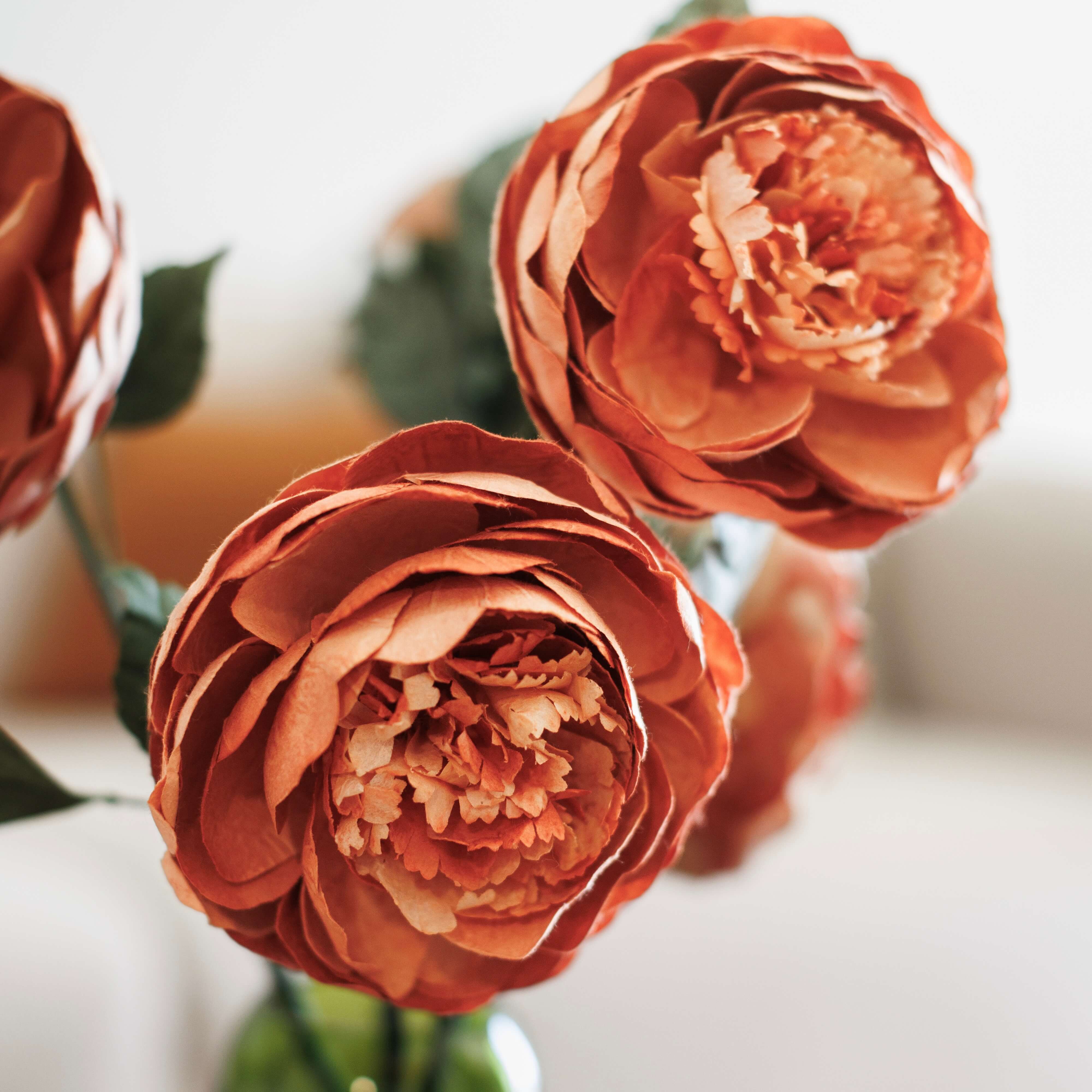 Flowrette Bouton de pivoine papier pêche fleur à l'unité