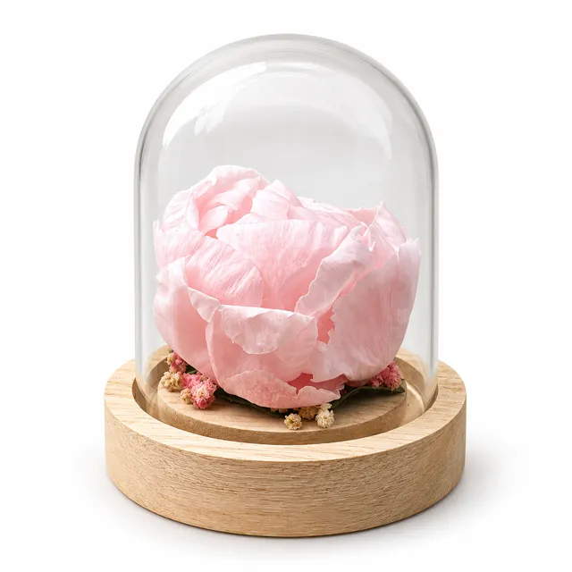 Ateliers Ouchamp Cloches Pivoine cloche verre rose 10,5 cm