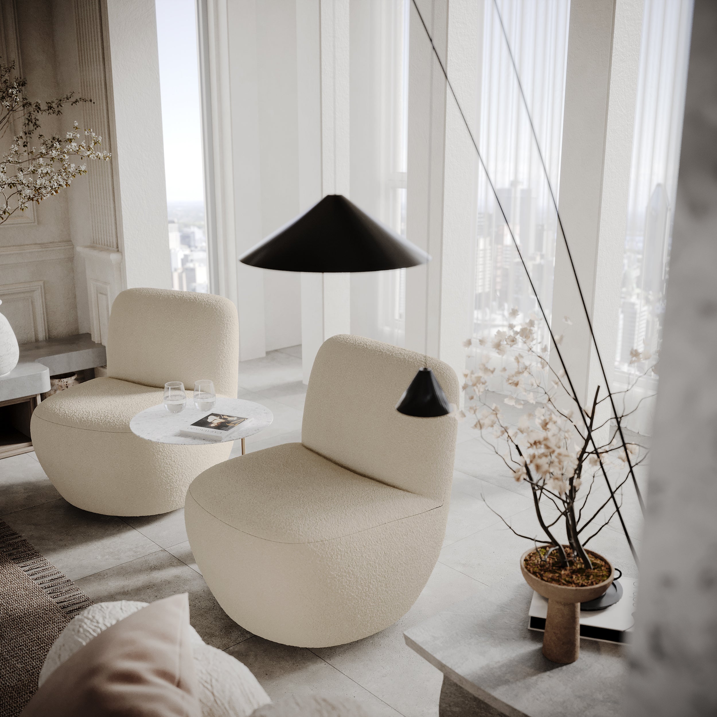 Sia Home Jena fauteuil pivotant beige confort salon