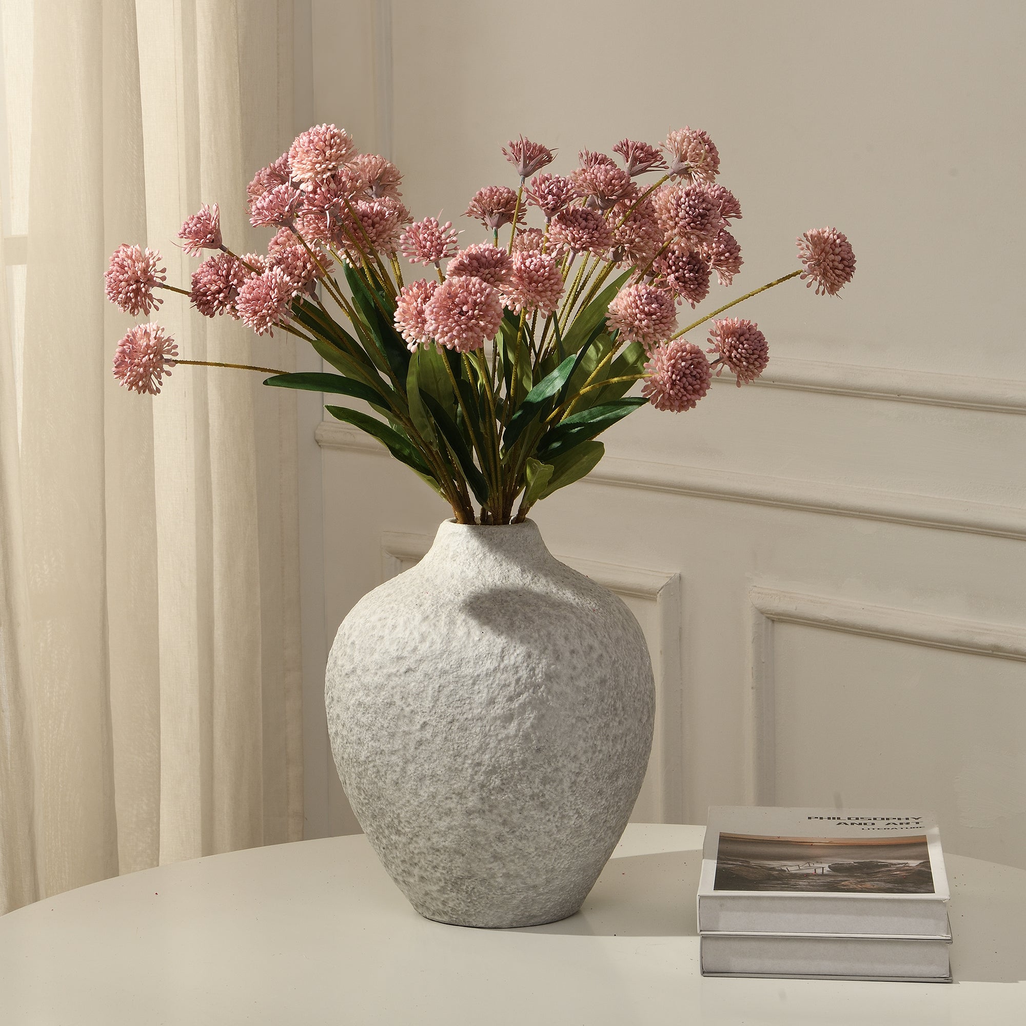 Sia Home Tige Chrysanthème Ping Pong Artificielle 60 cm Blanc