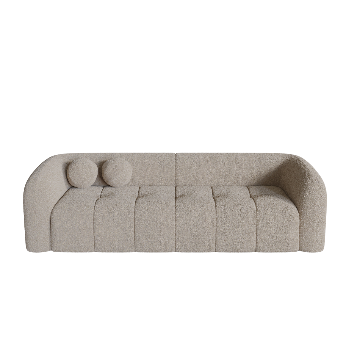 Sia Haussmann canapé crème courbes arrondies coussins boules