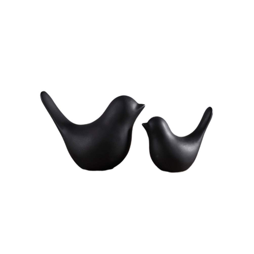 Winomo lot 2 oiseaux céramique noire déco minimaliste