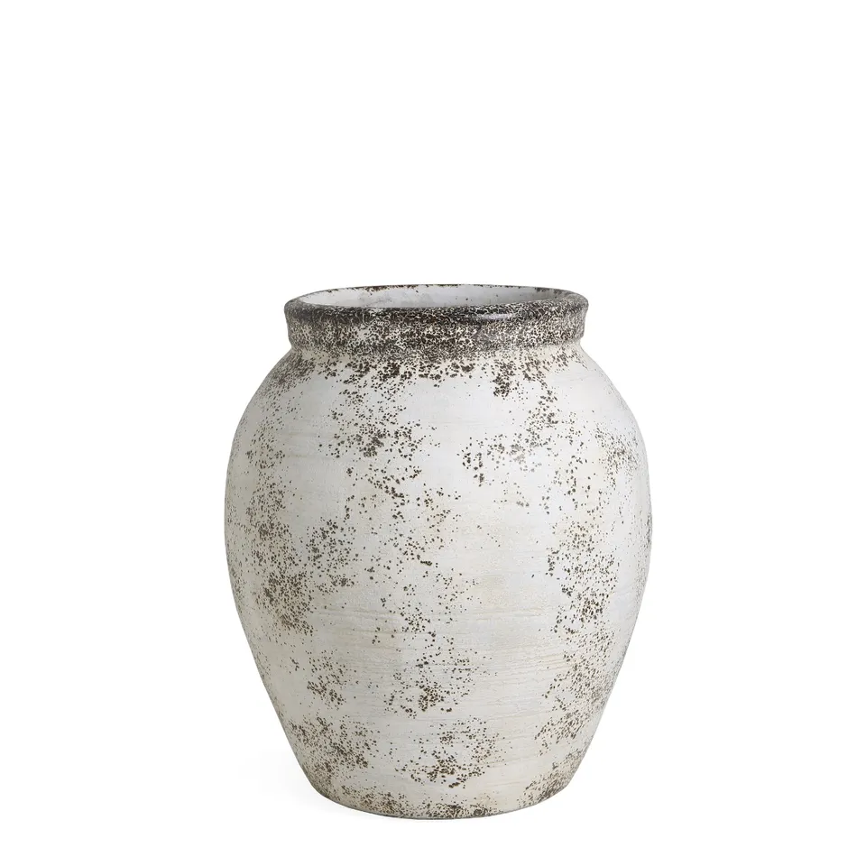 Sia Home Antica col droit cache-pot crème 52 cm fibre ciment