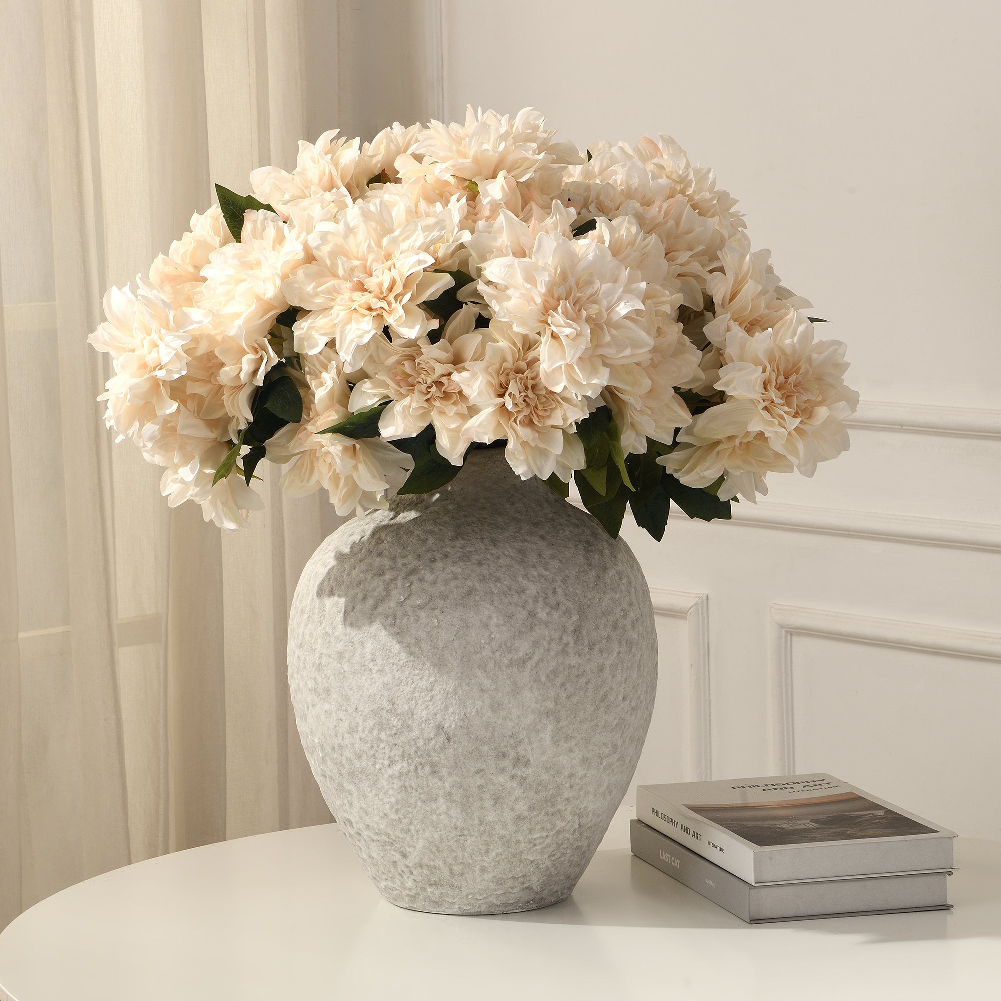 Sia Dahlia tige fleur artificielle 45 cm crème