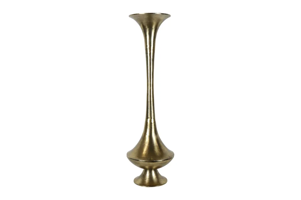Feuillazur vase long doré fin 40x40x137cm