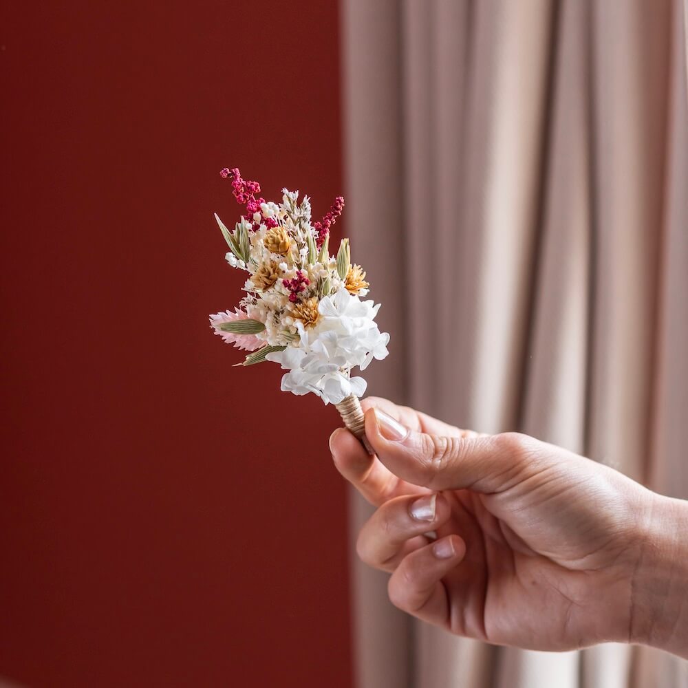 Flowrette Bijoux Boutonnière Ombeline mariage séchée