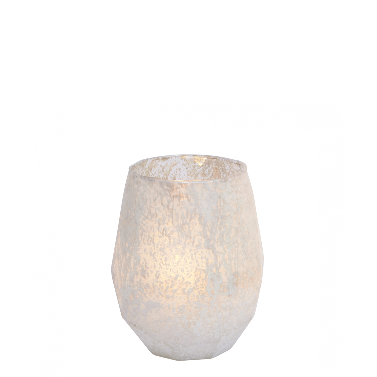 Sia Home Photophores Snowy 18 cm photophore blanc verre givré