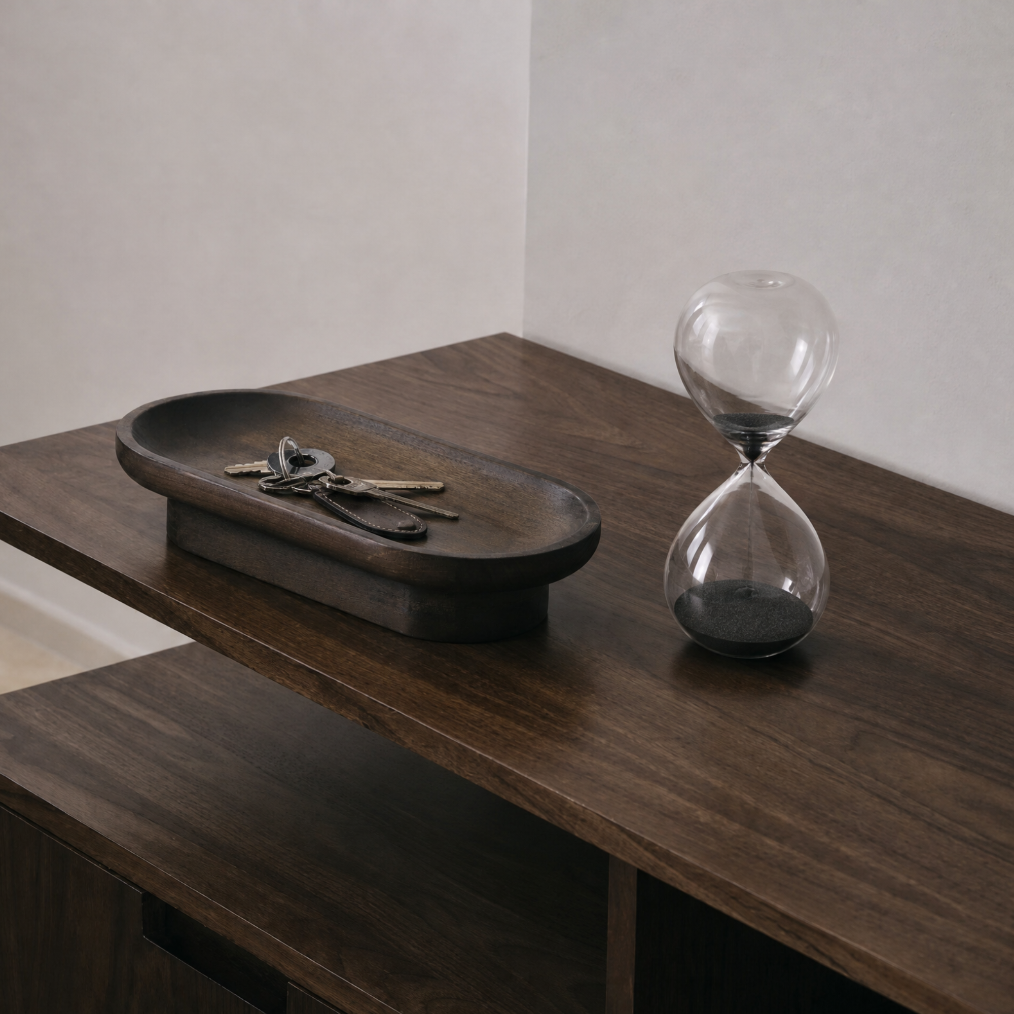 Sia Home Sablier décoratif noir 15 cm verre et sable quartz