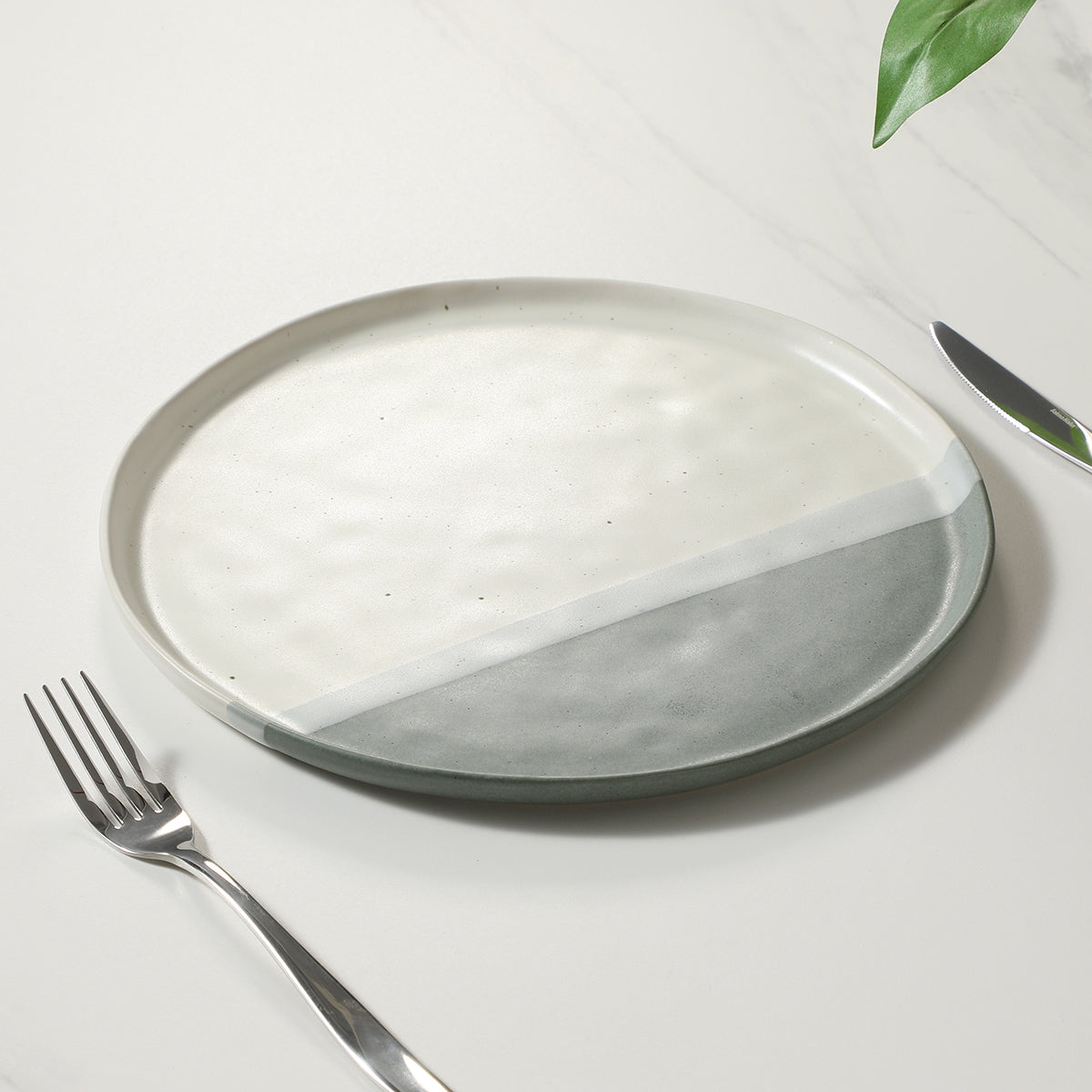 Sia Home Matty service 4 assiettes plates grès vert 27 cm