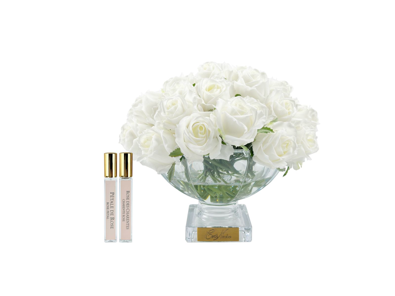 Côte Noire Centrepiece CPRB11 centre de table boutons rose blanche doré