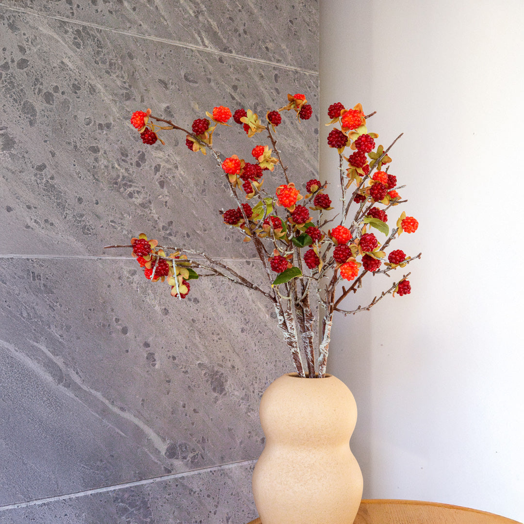 Flowrette Framboisier branche artificielle verte x1