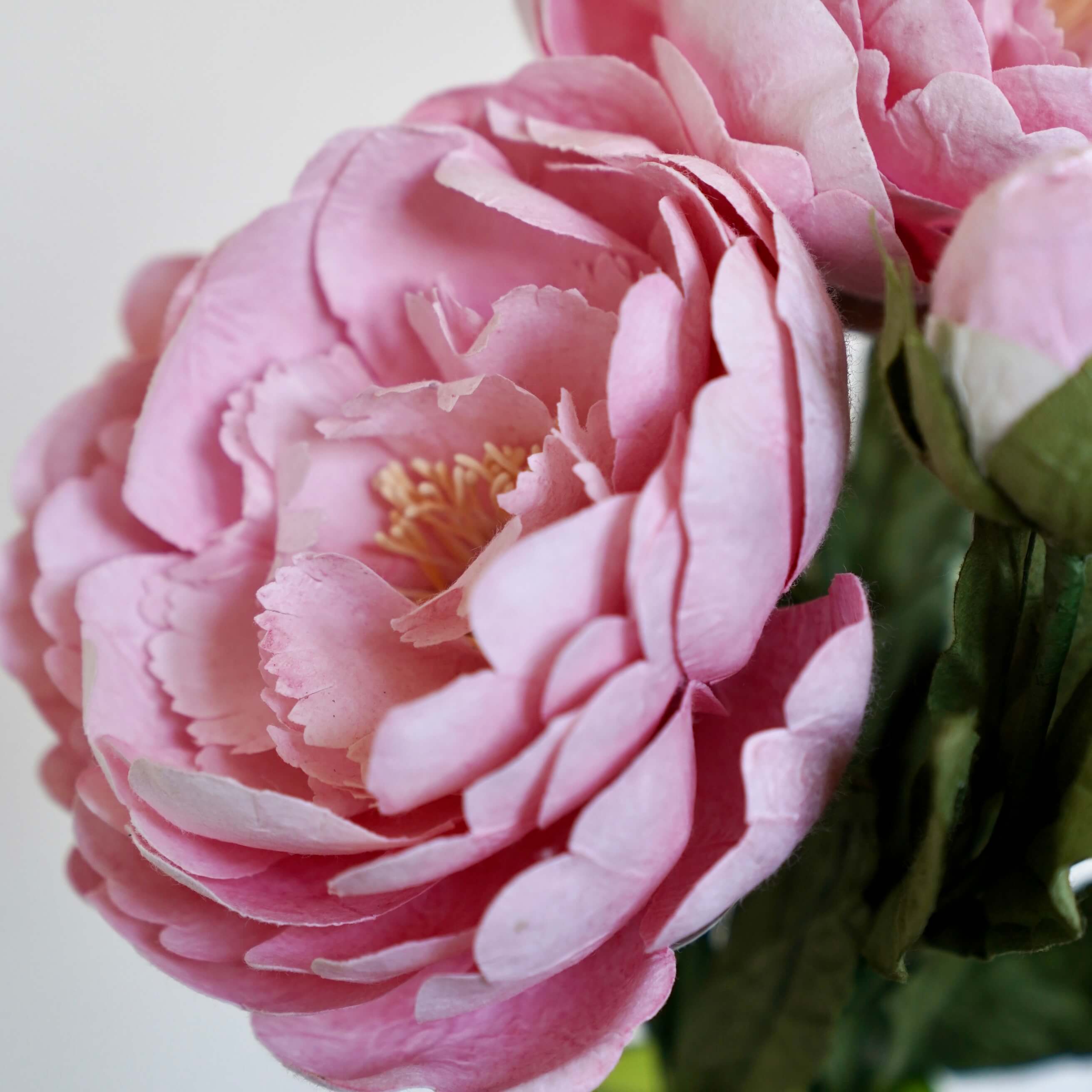Flowrette Grande pivoine fleur papier rose clair x1