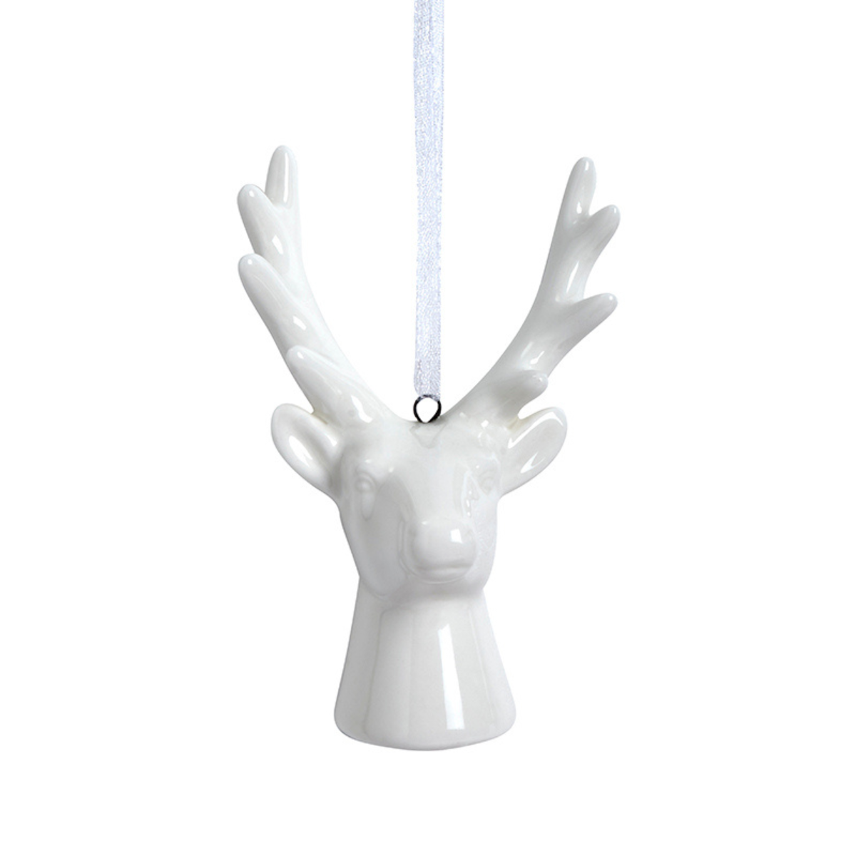 Sia Home Suspension de Noël Cerf décoration sapin blanc 7 cm