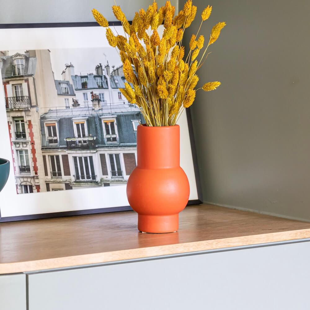 Flowrette Lindo Orange vase terre cuite orange émaillé
