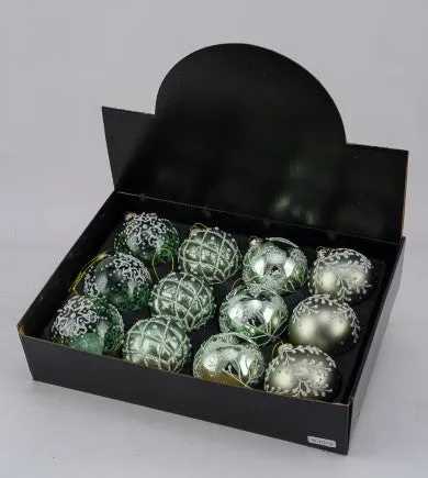 Feuillazur Rungis Contenants & Décoration boules en verre vert 12 pièces