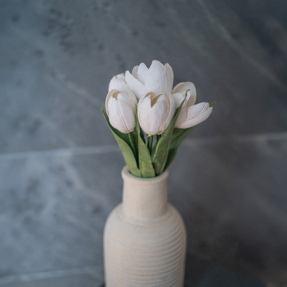 Flowrette Fleurs en papier Mini tulipe fleur blanche x1 durable