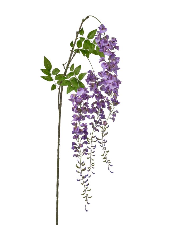 Feuillazur Rungis Branche de glycine fleur lavende 95cm