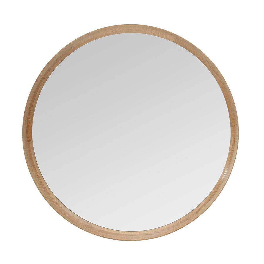 Sia Home Lio miroir rond chêne 80 cm beige