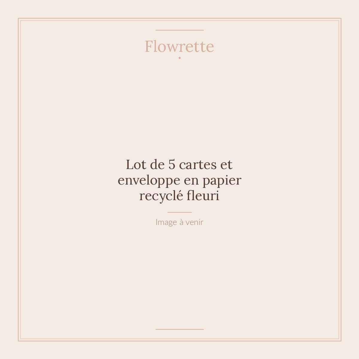 Flowrette lot 5 cartes enveloppes papier recyclé fleuri