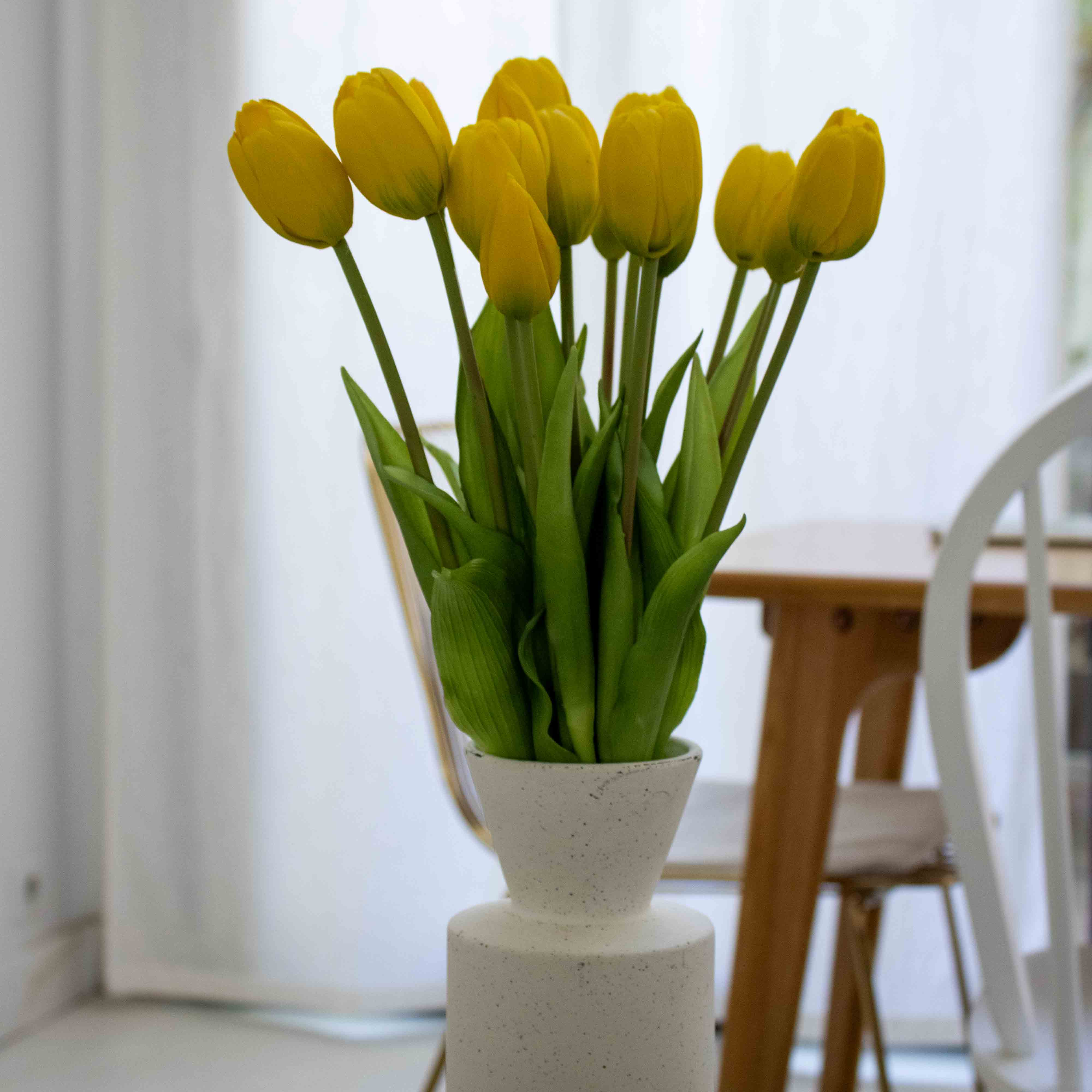 Flowrette Tulipes Botte fleurs artificielles jaunes x1