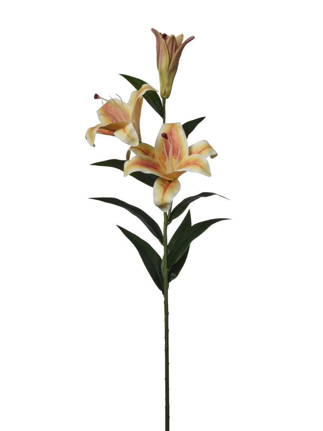 Feuillazur Lilium fleur artificielle rose 88 cm