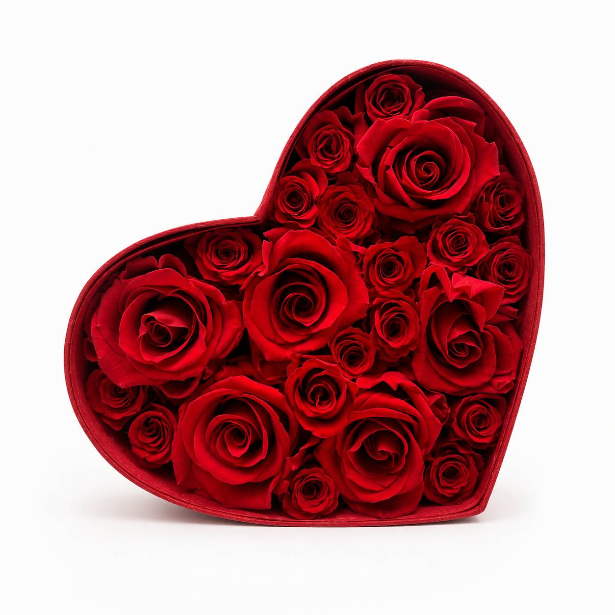 Ateliers Ouchamp Boîte Cœur boîte roses rouges stabilisées M