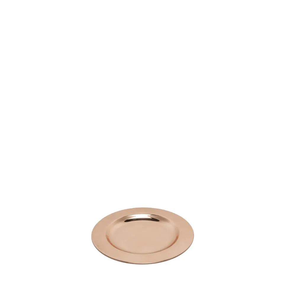 Sia Home plateau décoratif rond cuivre 14,5 cm acier