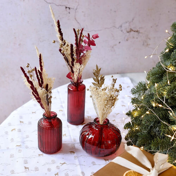 Flowrette Décoration Joy coffret 3 bouquets séchés fêtes