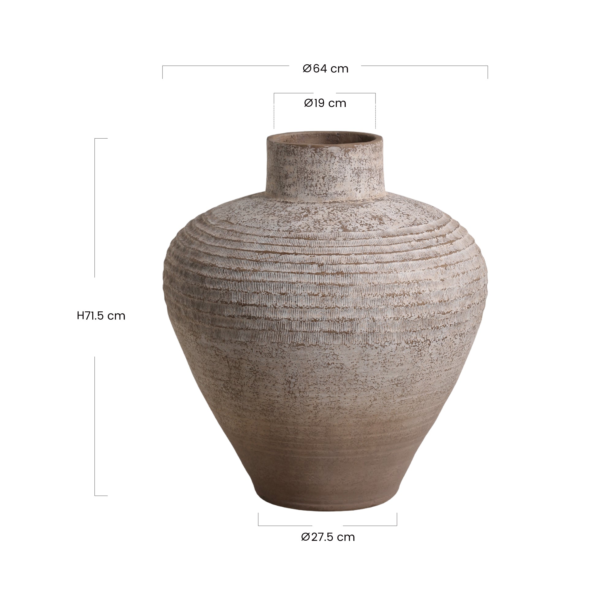 Sia Cache-pots Roma cache-pot 72 cm beige ciment