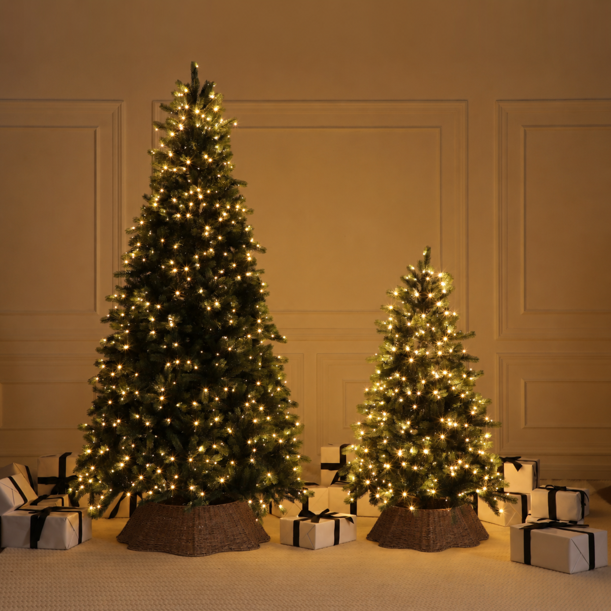 Sia Home Cache-pied sapin ondulé marron corde 65 cm