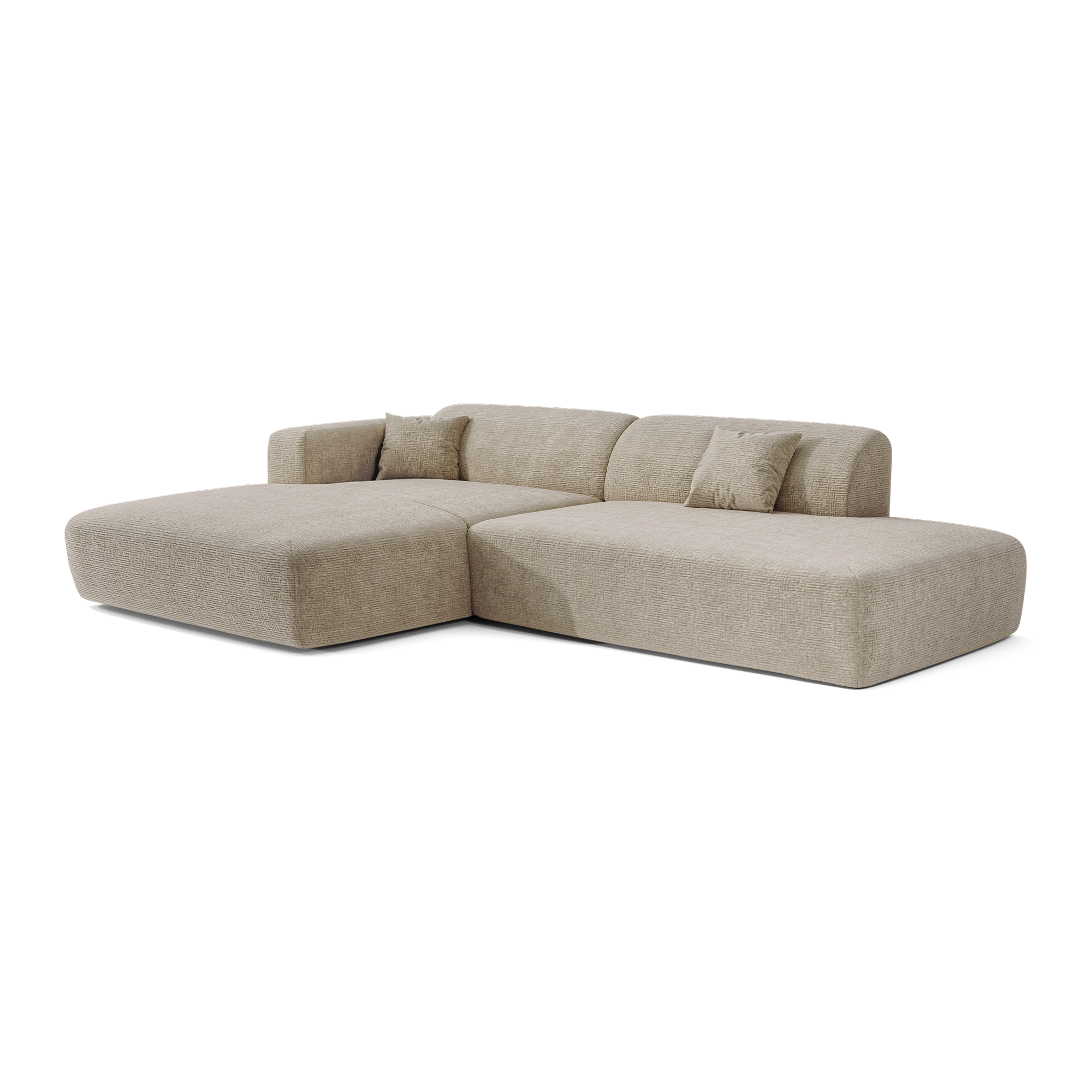 Sia Home Myra canapé d'angle gauche 5 places crème
