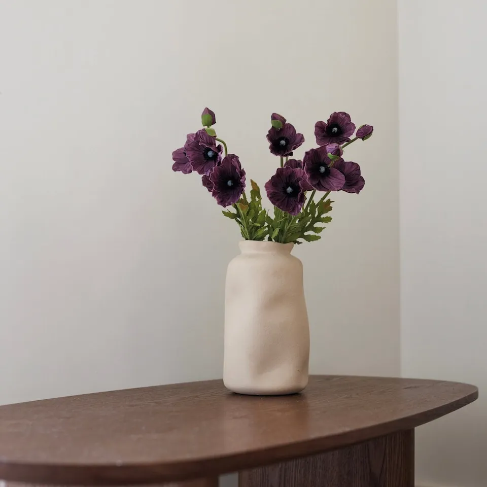 Flowrette Pavot violet fleur artificielle x1 Real Touch
