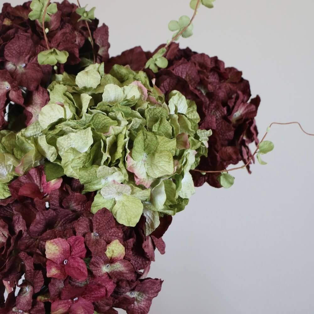 Flowrette Fleurs en papier Bouquet Vermeer bouquet papier vert prune