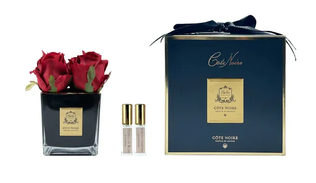 Côte Noire Couture SVB404 boutons roses rouges cube noir