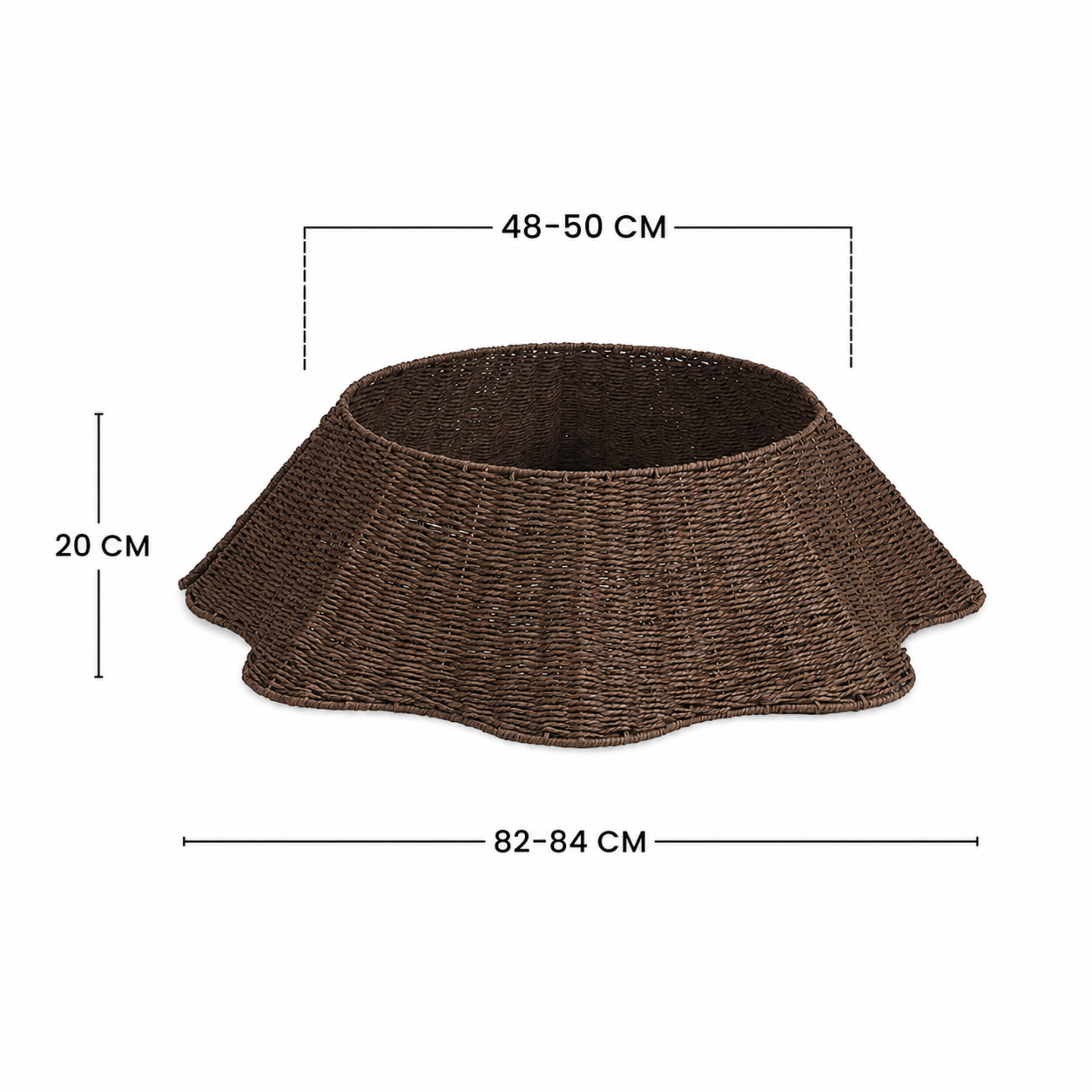 Sia Home cache-pied sapin ondulé 84 cm marron corde