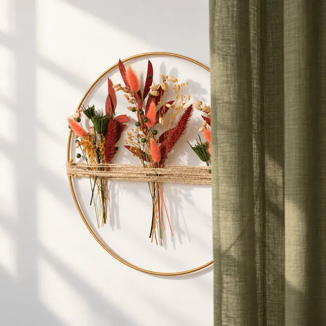 Flowrette Verlaine couronne murale fleurs séchées automne 30 cm