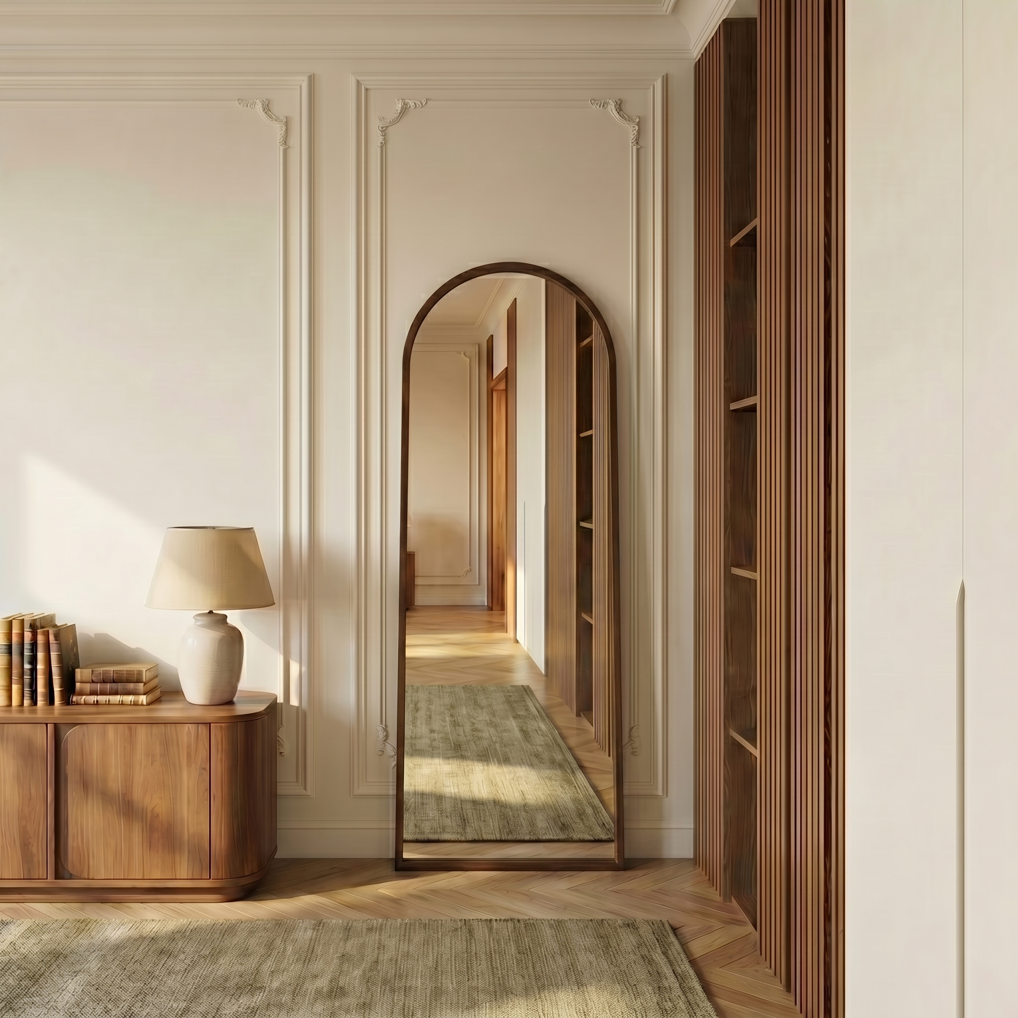 Sia Home Melin miroir arche marron 65x170 cm