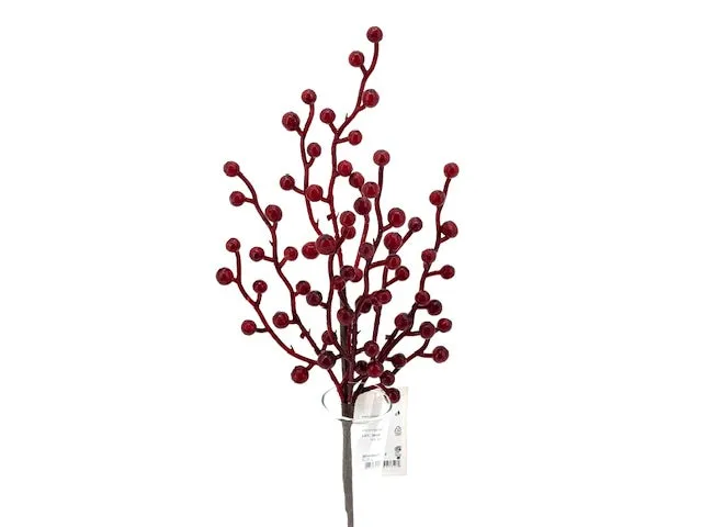 Feuillazur Rungis Branche berry rouge fleur artificielle 41cm