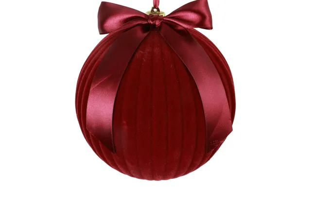 Feuillazur Rungis Boule floqué ornement bordeaux Ø15 cm