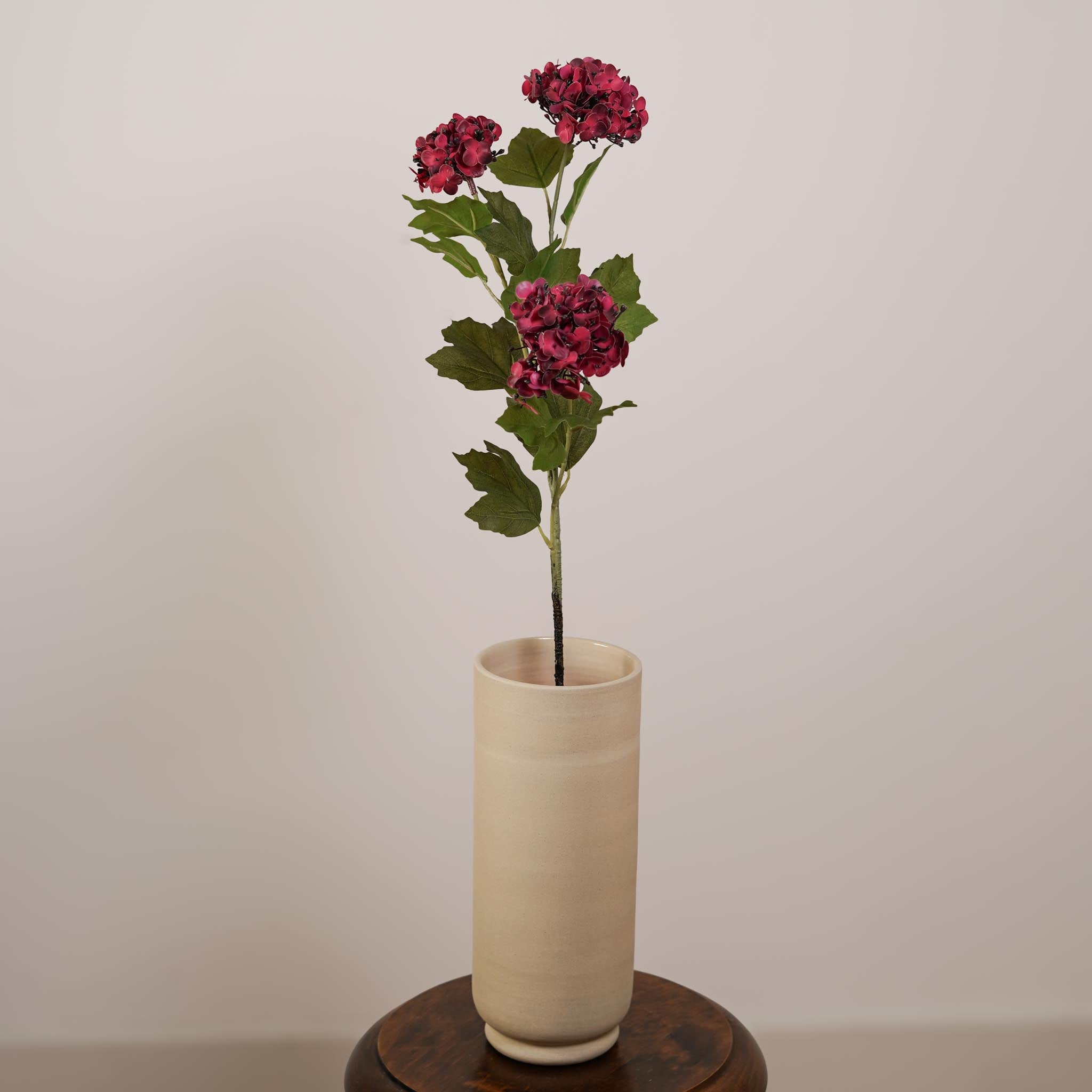 Flowrette Hortensia fleur artificielle rouge 3 têtes x1