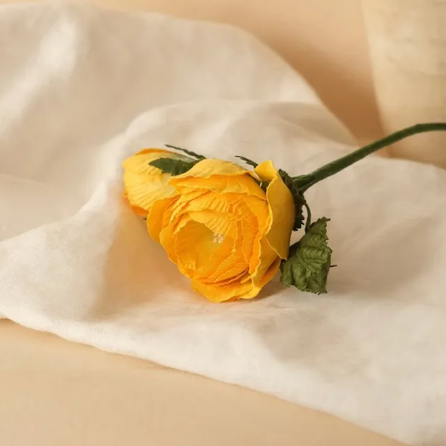 Flowrette Fleurs en papier Rose Queen fleur papier jaune x1