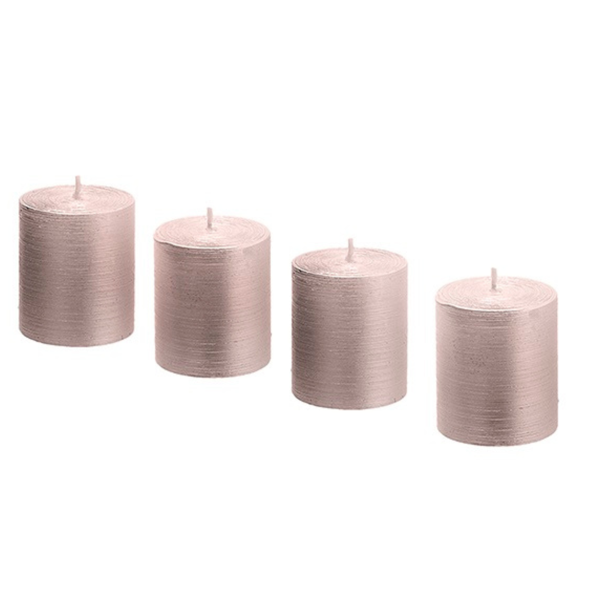 Sia Stripes Xs coffret 4 bougies cylindriques rose