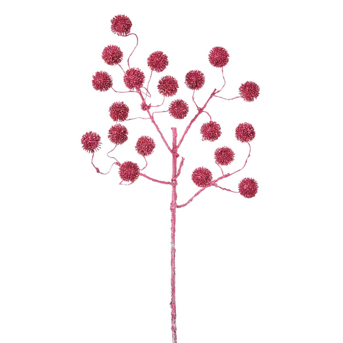Sia Home Izia Branche pompons pailletés argenté 94 cm plastique